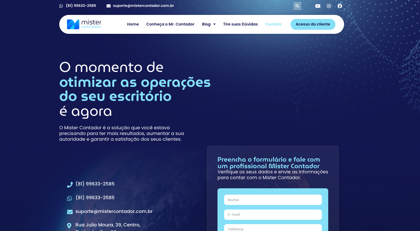 Contato em Florianópolis - Mister Contador